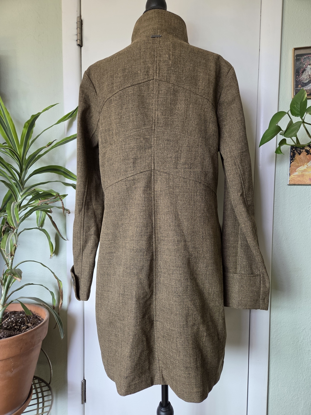Prana Brown Double-Breasted Trench Coat - Picture 3 of 5